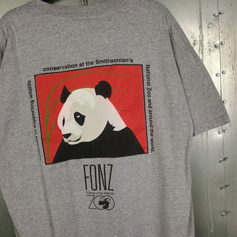 FONZ Friends Of National Zoo Vintage Y2K Panda Smithsonian Double Sided Shirt XL